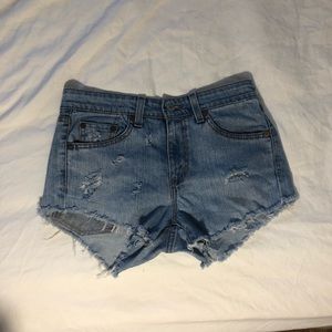 Vintage Levi’s 519 Distressed Cheeky Jean Shorts